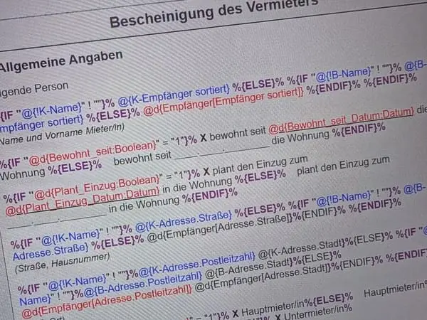 HTML Programmierung von Vorlagen in Immoware24 für Verwaltungen